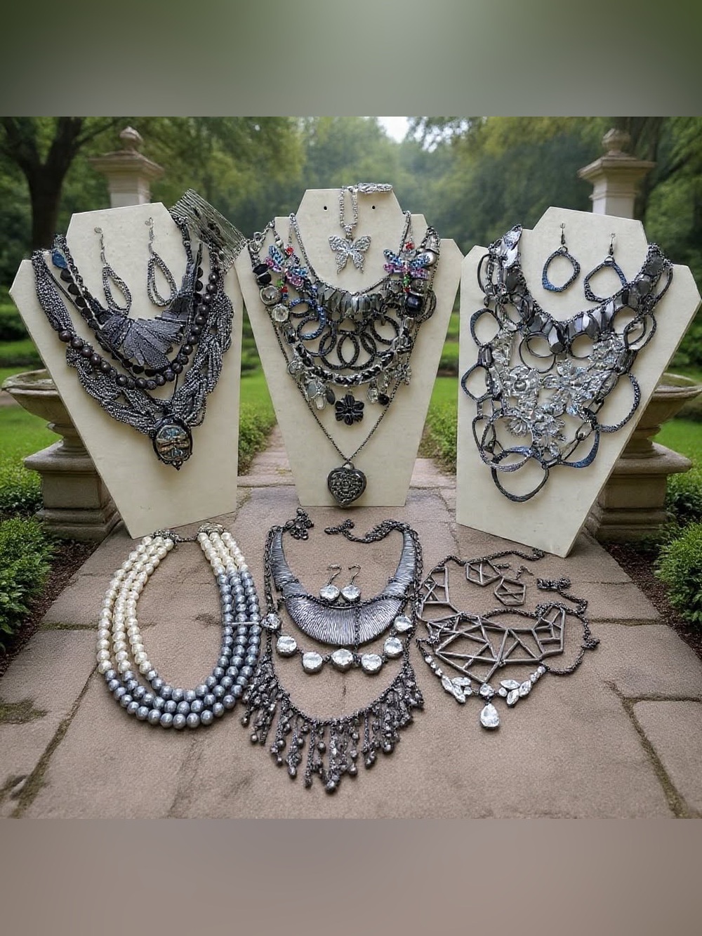 Black Jewelry  50 Pieces Bracelets Necklaces Rings Vintage To Now Style Heart